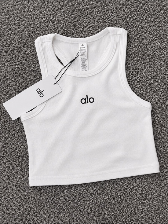 ALO Yoga Tops - Alo Yoga White Ribbed Cropped Tank Top NWT Size S